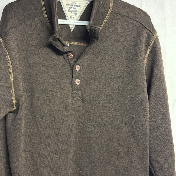 Weatherproof Vintage Men’s Long Sleeve Sweater Coffee Brown Fleece Size XL - Picture 5 of 7